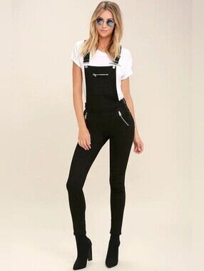 Divided Black Women's Slim Jeans Overalls